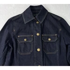 Lauren Jeans Co. Ralph Lauren Denim Jacket Womens Small Navy Utility NEW